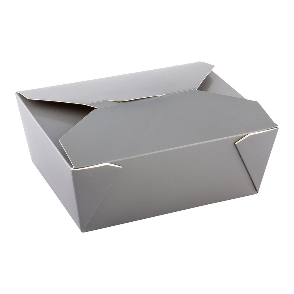 Containers, Take Out, Bio Tek #8 45 Ounce 6.75 x 5.5 x 2.5 Inch, Paper, Gray, Rectangular, with Foldable Flaps & Tab Lock,1 - 200 COUNT
