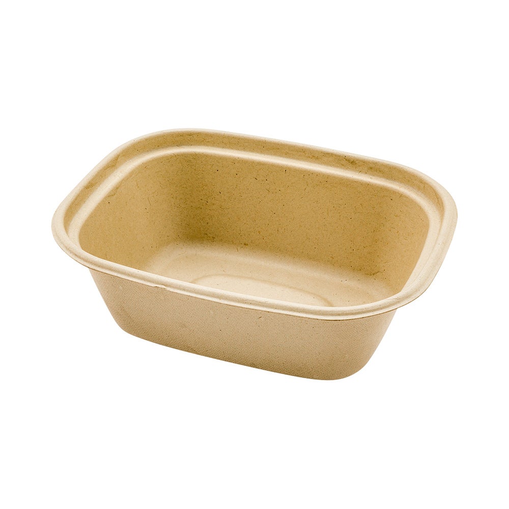 Trays, Pulp Tek 60 Ounce 9 x 7.25 x 3 Inch, Sugarcane, Natural, Rectangular,1 - 100 COUNT