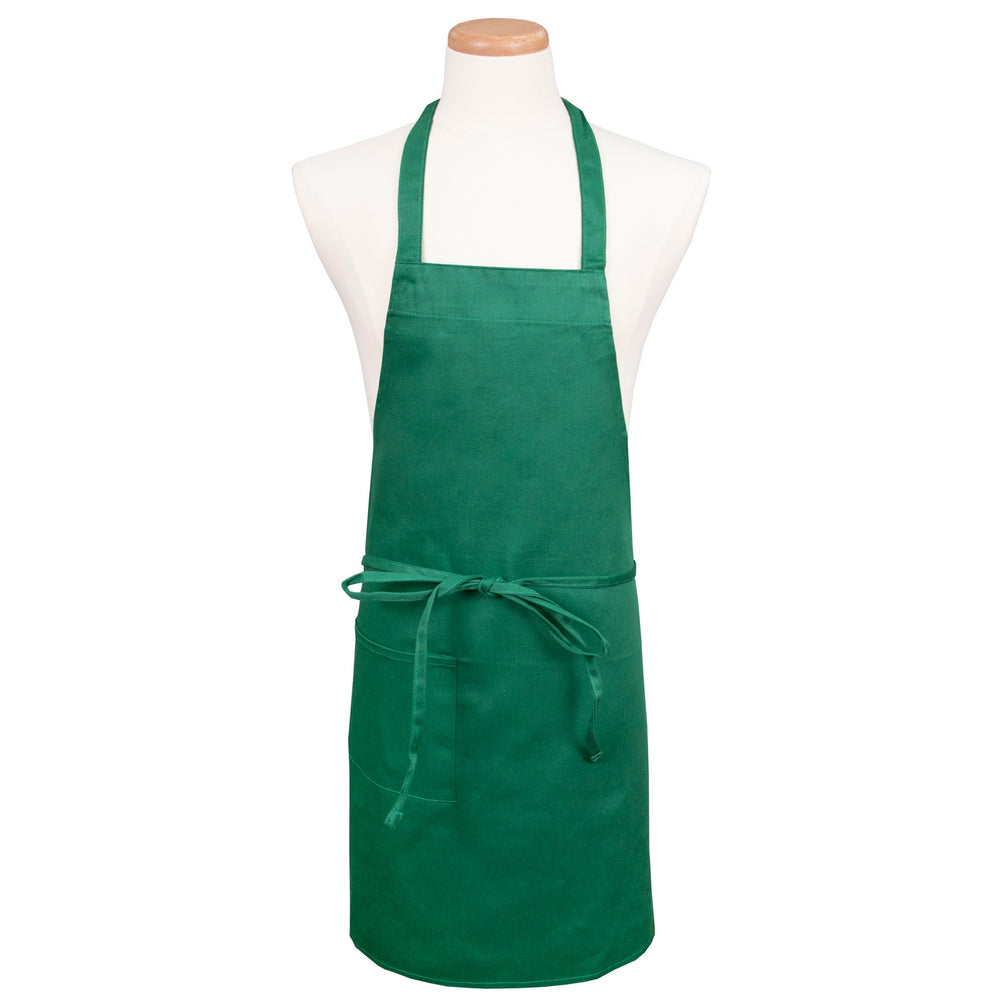 Apron, Bib, Front of the House, Kelly Green, One Size, Poly/Cotton Blend,1 - 1 EACH