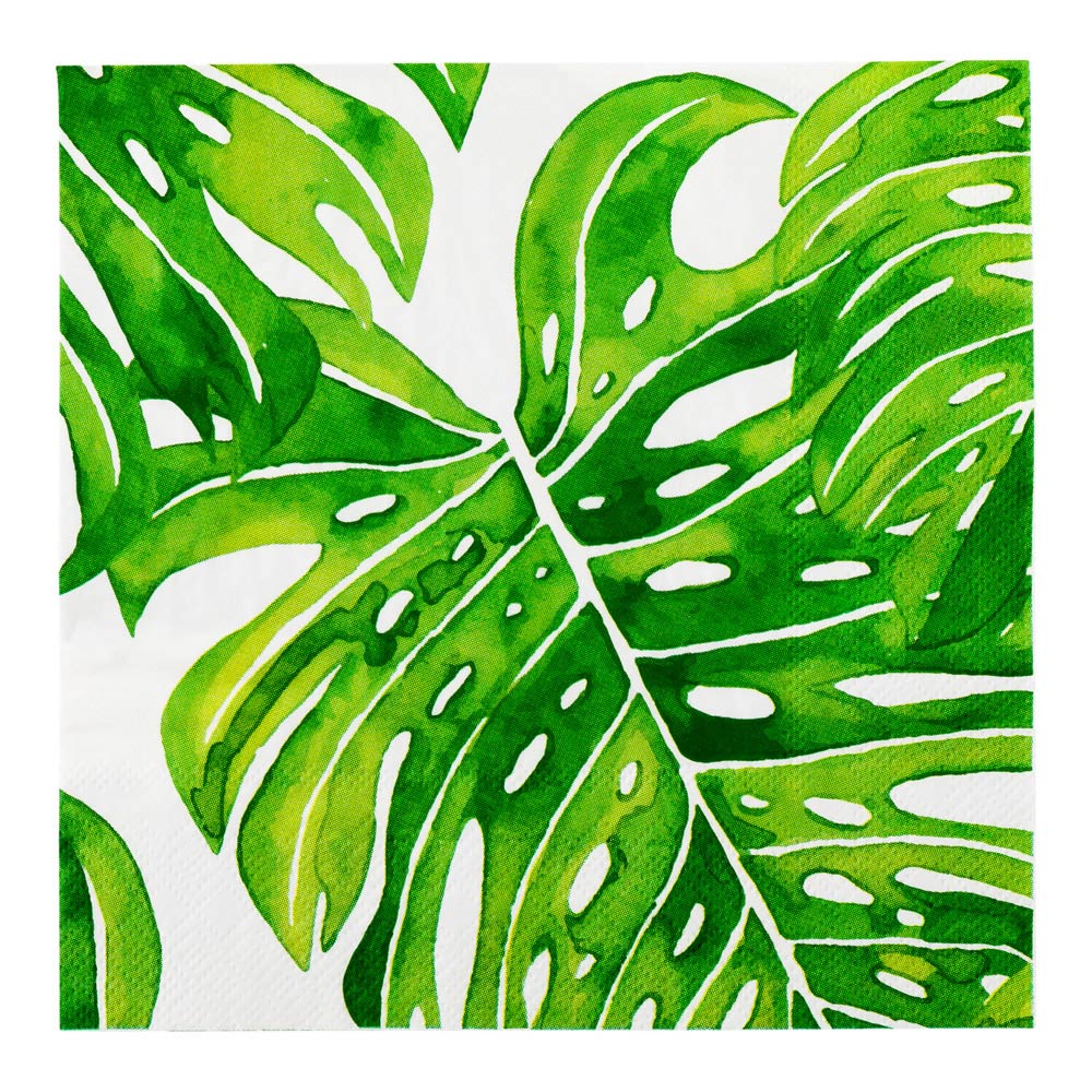 Napkins, Lunch, 3-Ply, Tropical Leaves, 13 x 13 Inch,1 - 500 COUNT