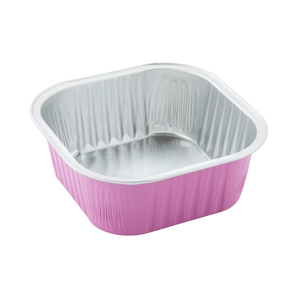 Cups, Baking, 10 Ounce 4.25 x 4.25 x 1.5 Inch, Aluminum, Pink, Square,1 - 100 COUNT