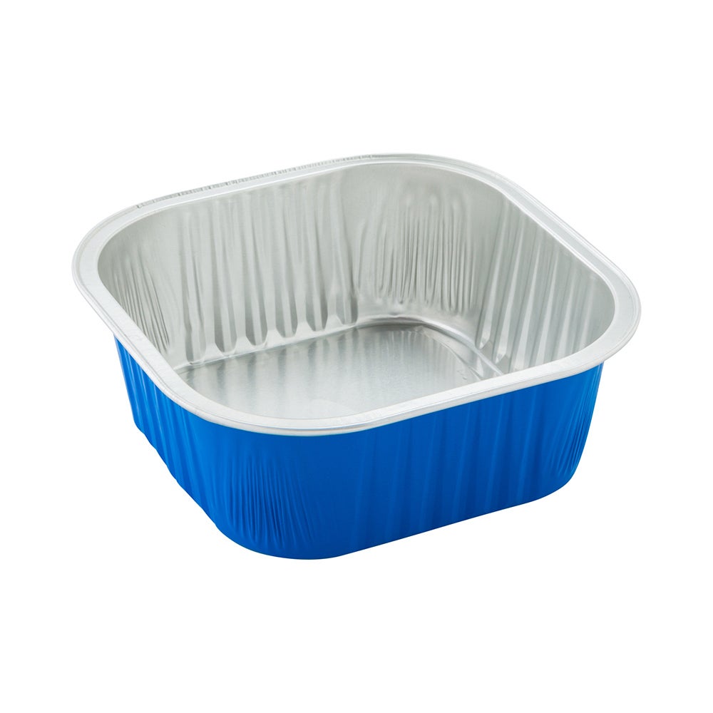 Cups, Baking, 10 Ounce 4.25 x 4.25 x 1.5 Inch, Aluminum, Blue, Square,1 - 100 COUNT