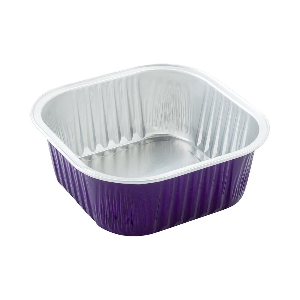 Cups, Baking, 10 Ounce 4.25 x 4.25 x 1.5 Inch, Aluminum, Purple, Square,1 - 100 COUNT
