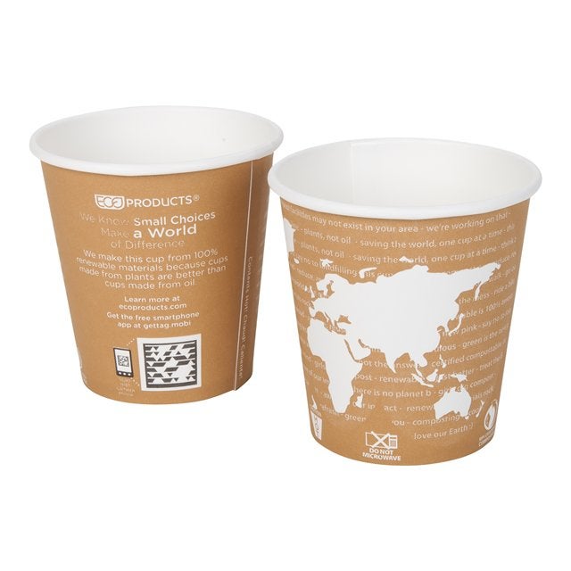 Cups, Hot, 10 Ounce, Paper, Brown, Compostable, 10 Ounce,20 - 50 COUNT