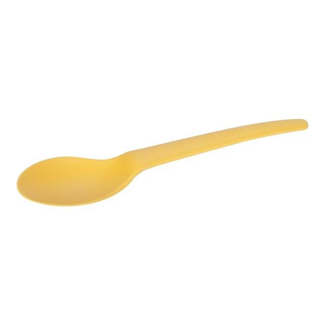 Spoons, Plantware, High Heat Plastic, Yellow, 6 Inch, Renewable & Compostable, 6 Linear Inch,20 - 50 COUNT