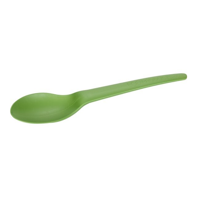 Spoons, Plastic, Green, 6 Inch, PLA,1 - 1000 COUNT