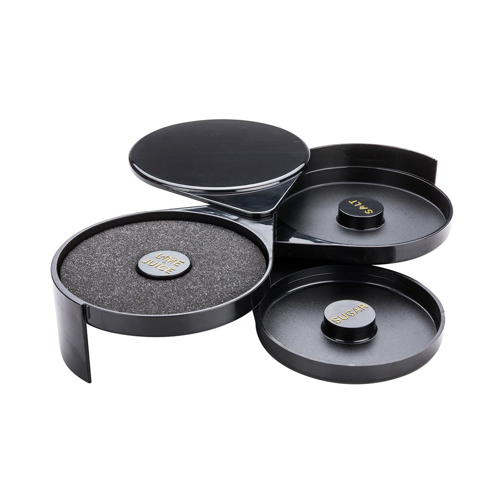 Glass Rimmer, Bar Lux, 3-Tier, Black, Plastic, 7.75 x 6.25 x 2.75 Inch,1 - 1 EACH