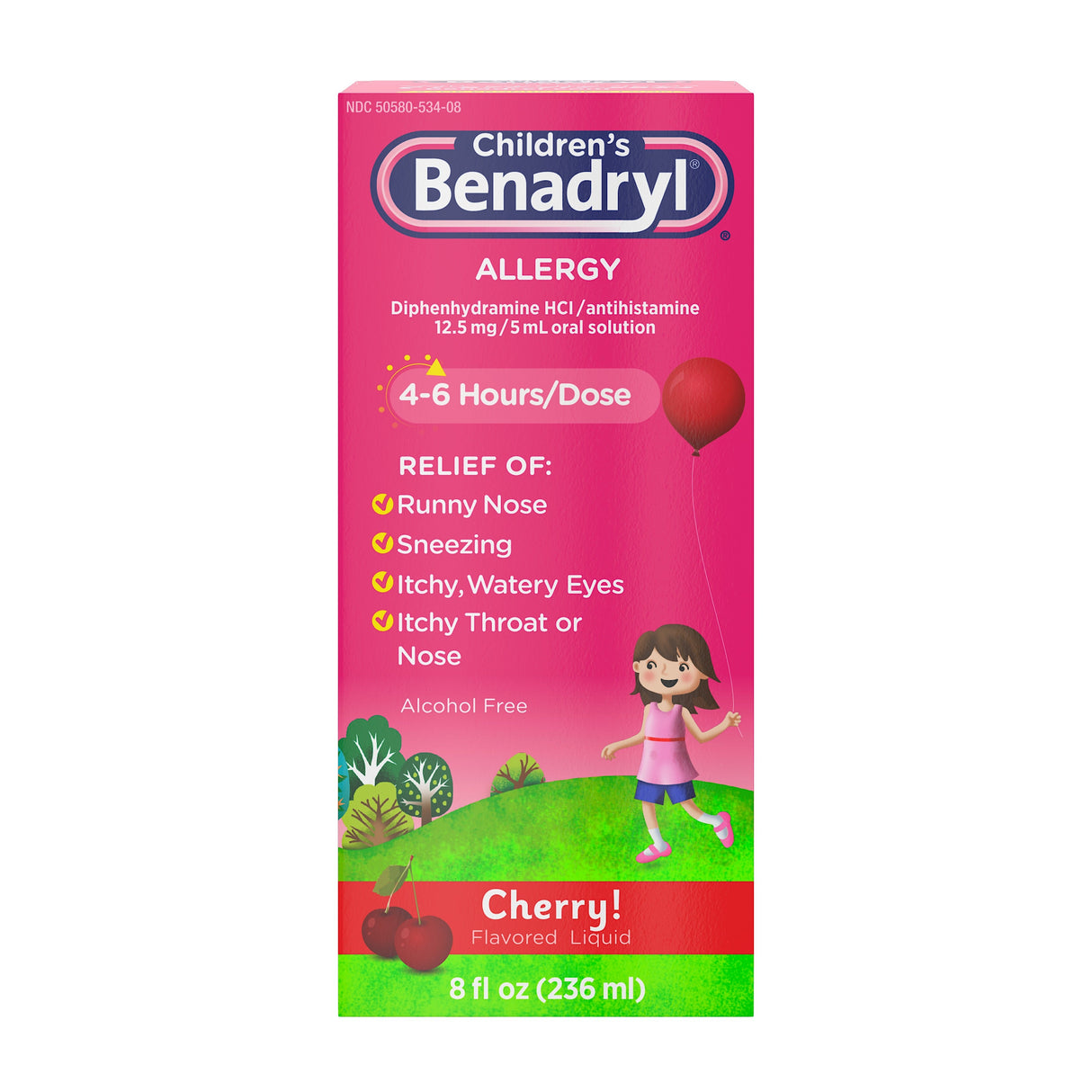 Supplements, Allergy, Cherry, Liquid,24 - 8 FLUID