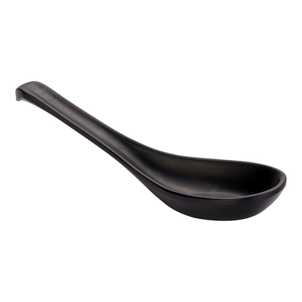 Spoons, Tasting, Voga Japonais Curva Melamine, 5.75 x 1.5 x 1 Inch, Black,1 - 10 COUNT