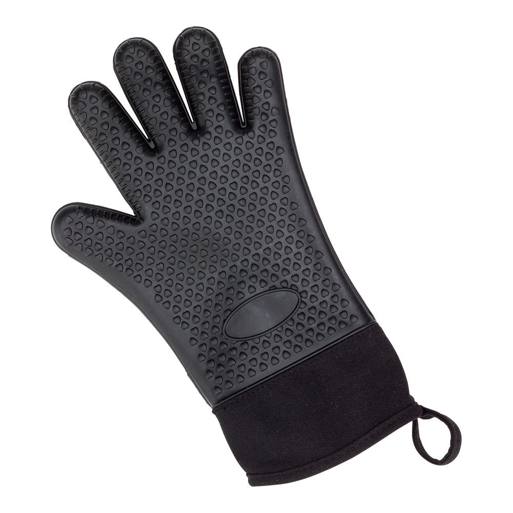 Mitt, Oven, 13 x 7.5 Inch, Black Silicone, Heat-Resistant & Cotton Lining,1 - 13 IN