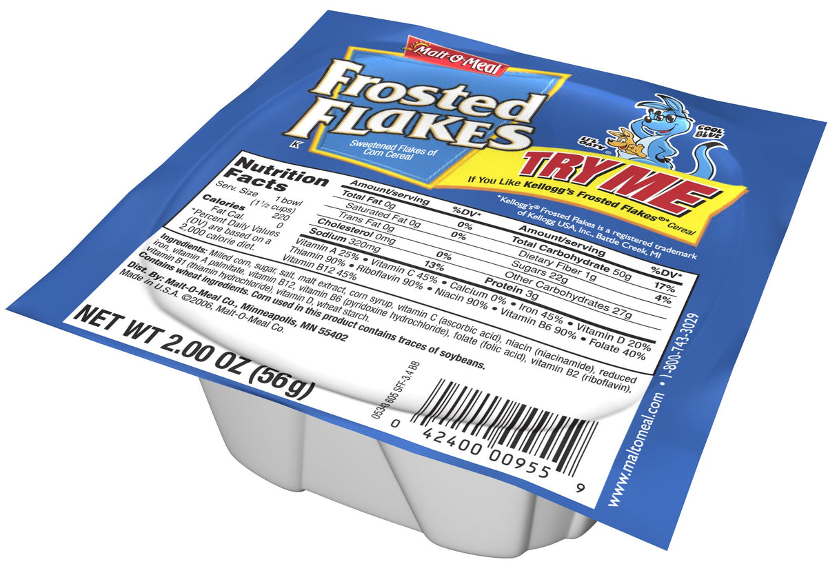 Cereal, Frosted Flakes, Bowl Pack,48 - 2 OUNCE