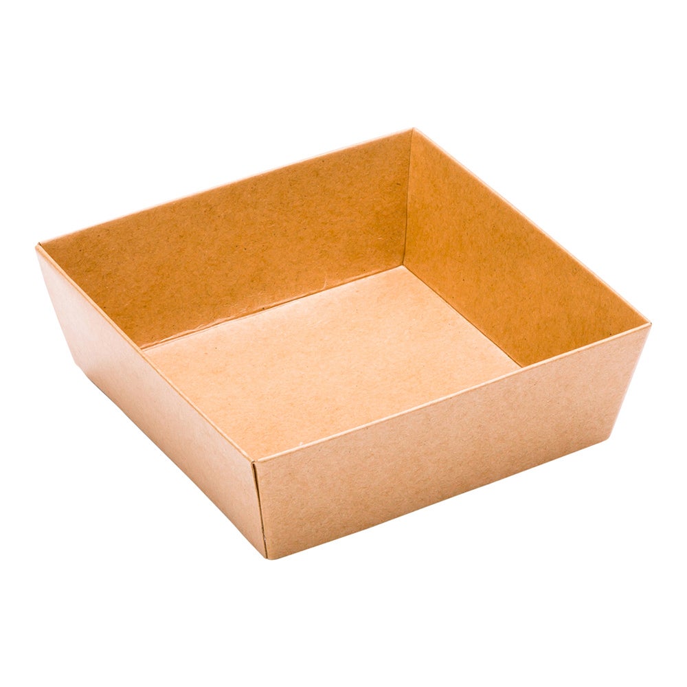 Containers, Tetra Sushi, 3.75 x 3.75 x 1.5 Inch, Paper, Kraft,1 - 100 COUNT