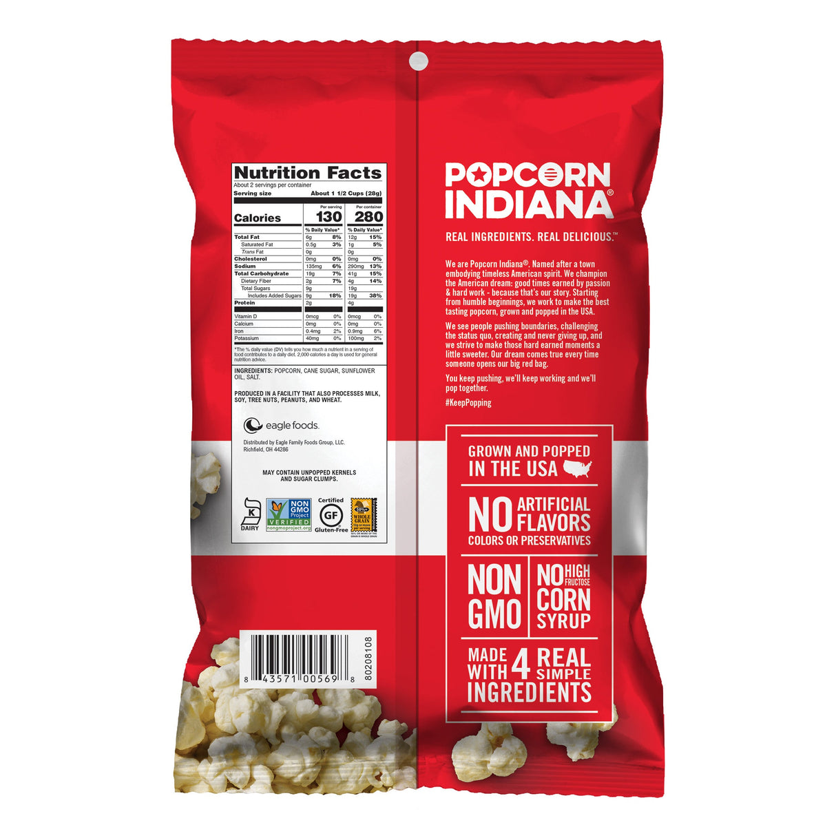 Popcorn, Kettle, Large Single-Serve,6 - 2.1 OUNCE