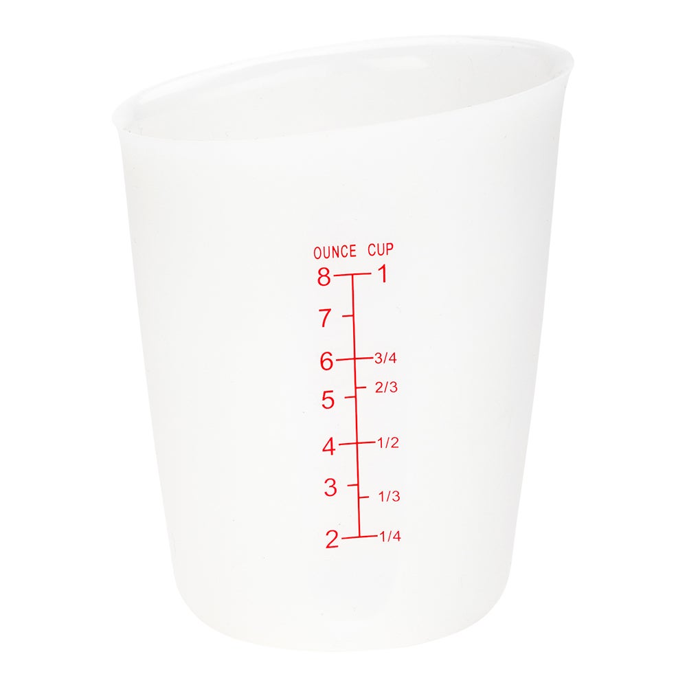 Cup, Measuring, 1 Cup, White Silicone, with Red Graduations,1 - 1 EACH