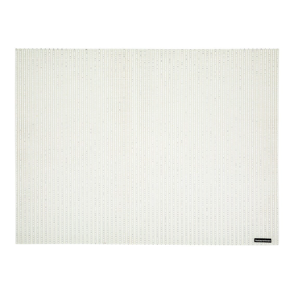 Placemats, Silver Pinstripe 16 x 12 Inch, Woven, White, Vinyl,1 - 6 COUNT