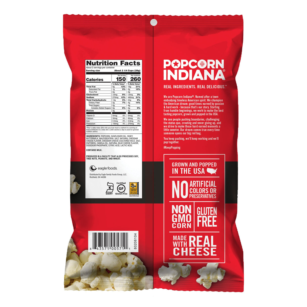 Popcorn, Aged White Cheddar, Single-Serve,6 - 1.7 OUNCE