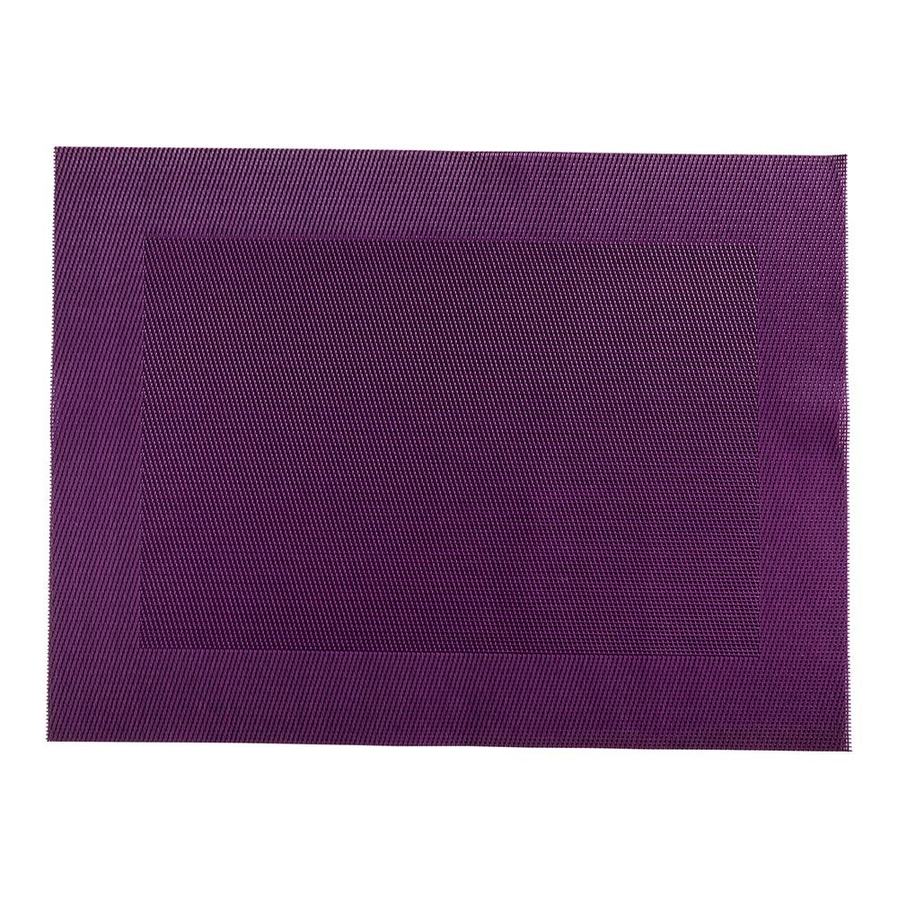 Placemats, Geneva Frame 16 x 12 Inch, Woven, Violet, Vinyl,1 - 6 COUNT