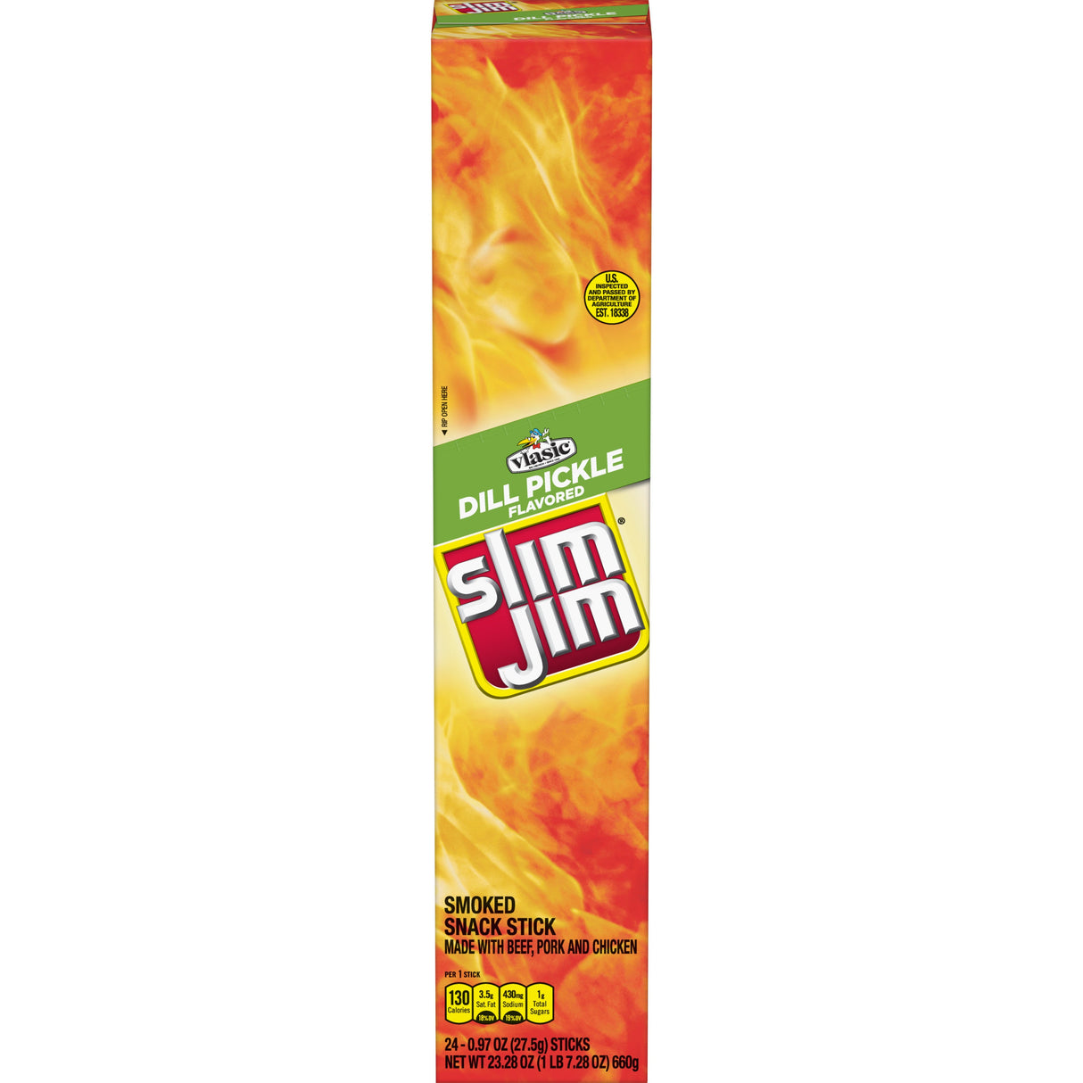Snacks, Meat Stick, Giant, Dill Pickle, 0.97 Ounce,6 - 24 COUNT