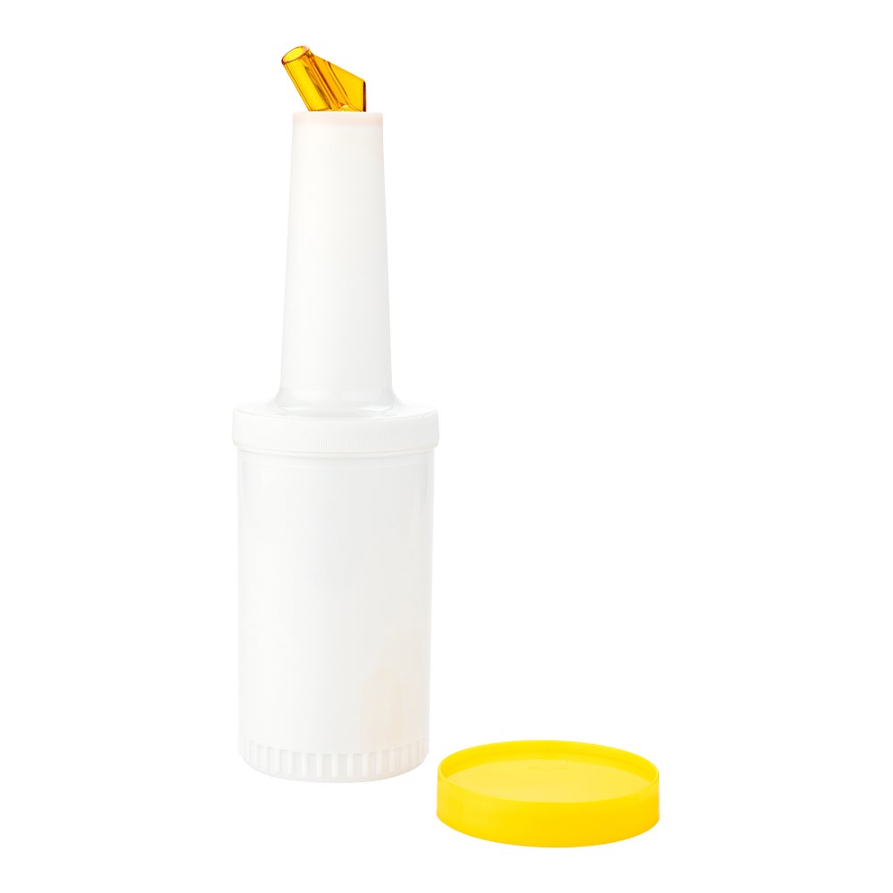 Pourer, Bar Lux, 1 Quart, Plastic, with Yellow Spout & Lid,1 - 1 EACH