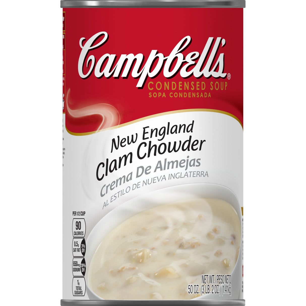 Chowder, England Clam, Classic, Condensed, Canned,12 - 50 OUNCE