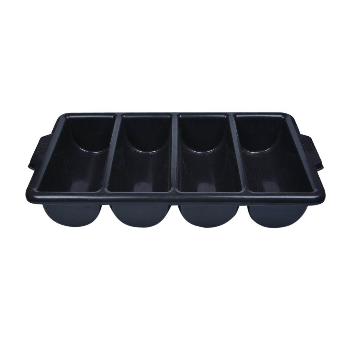 Box, Cutlery, 22 x 14.25 x 3.5 Inch, 4-Compartment, Black, Plastic, with Handles,1 - 1 EACH