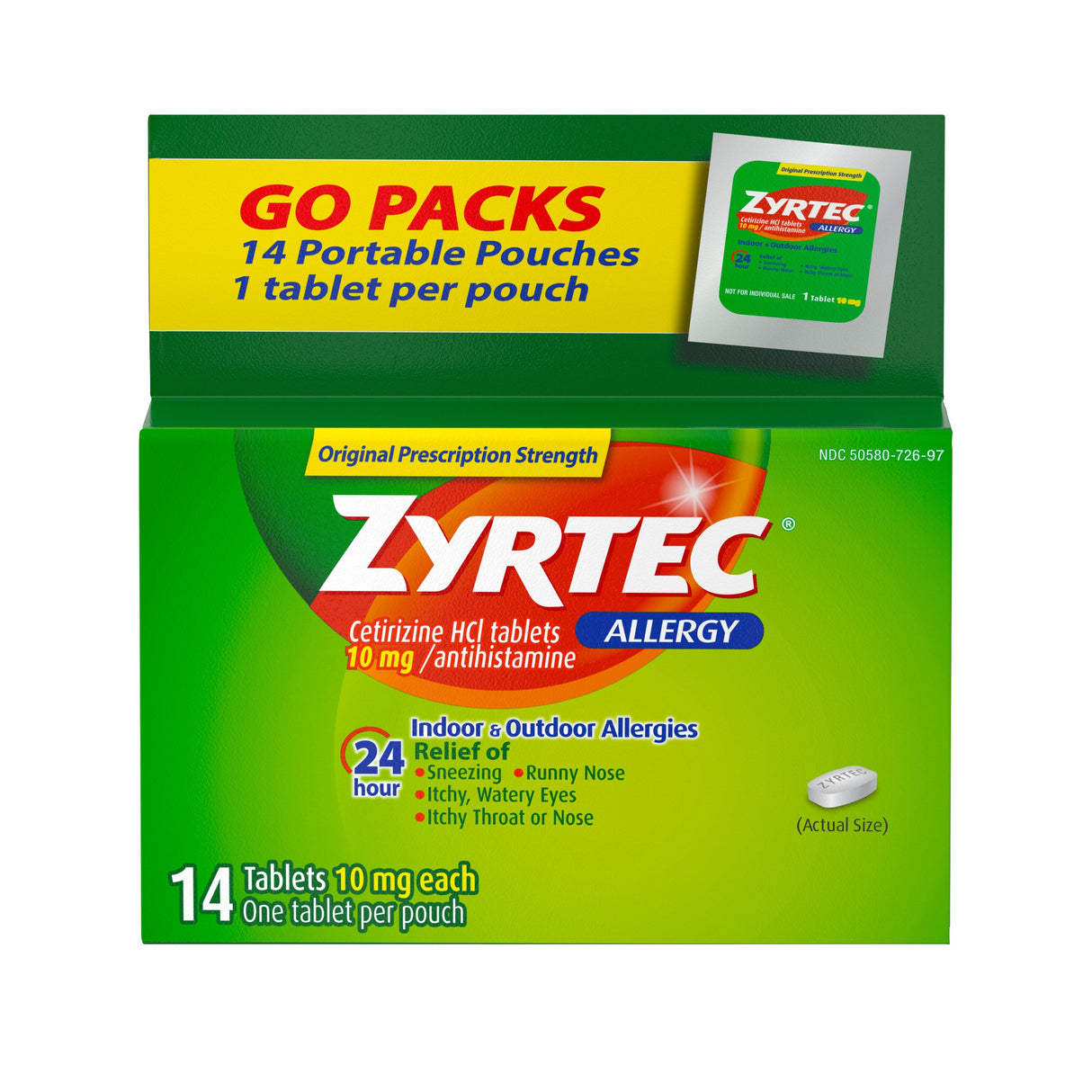 Supplements, Allergy, Indoor & Outdoor, Tablets, Go Packs,24 - 14 COUNT