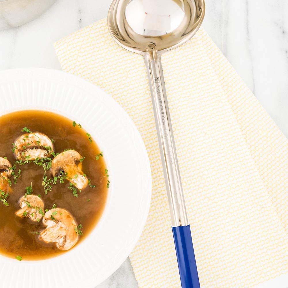 Ladle, 8 Ounce, Stainless Steel, with Blue Handle, 8 Ounce,1 - 1 EACH