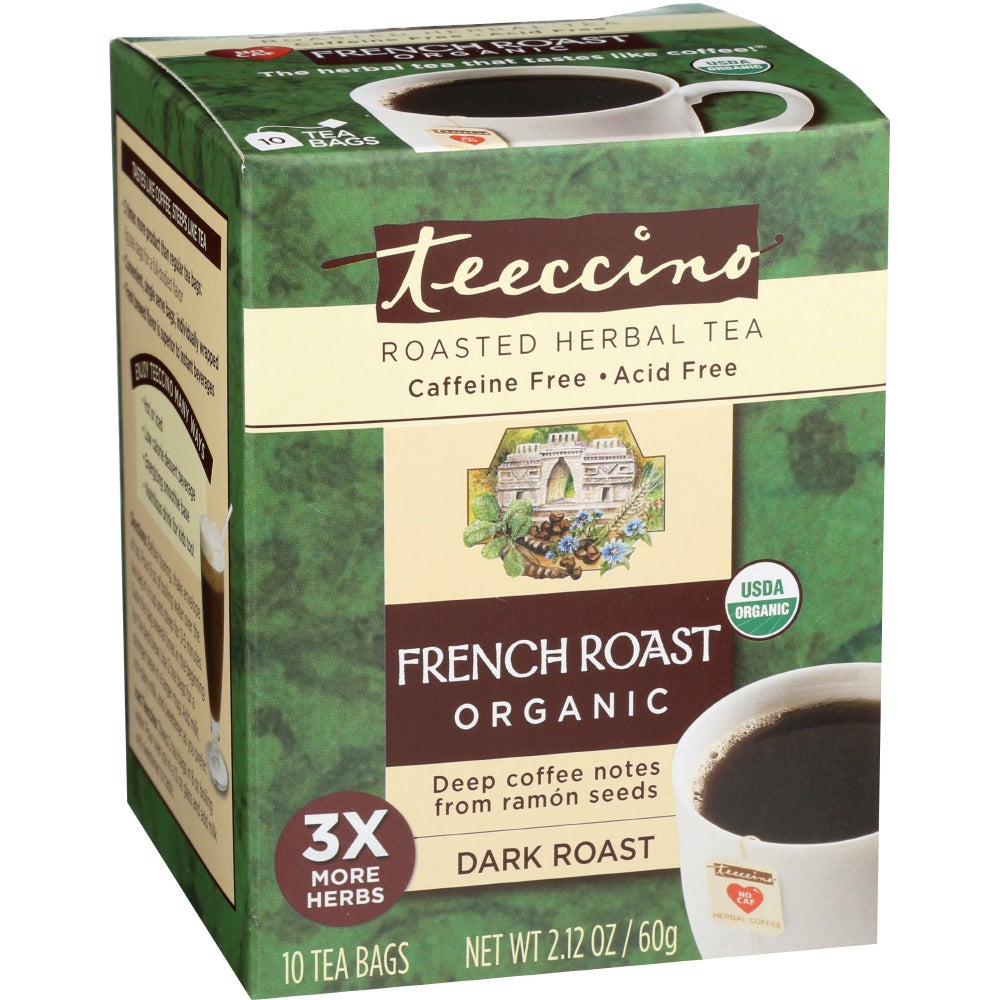 Tea, French Roast Chicory Herbal, Dark Roast, Caffeine Free, Individually Wrapped with String,6 - 10 COUNT
