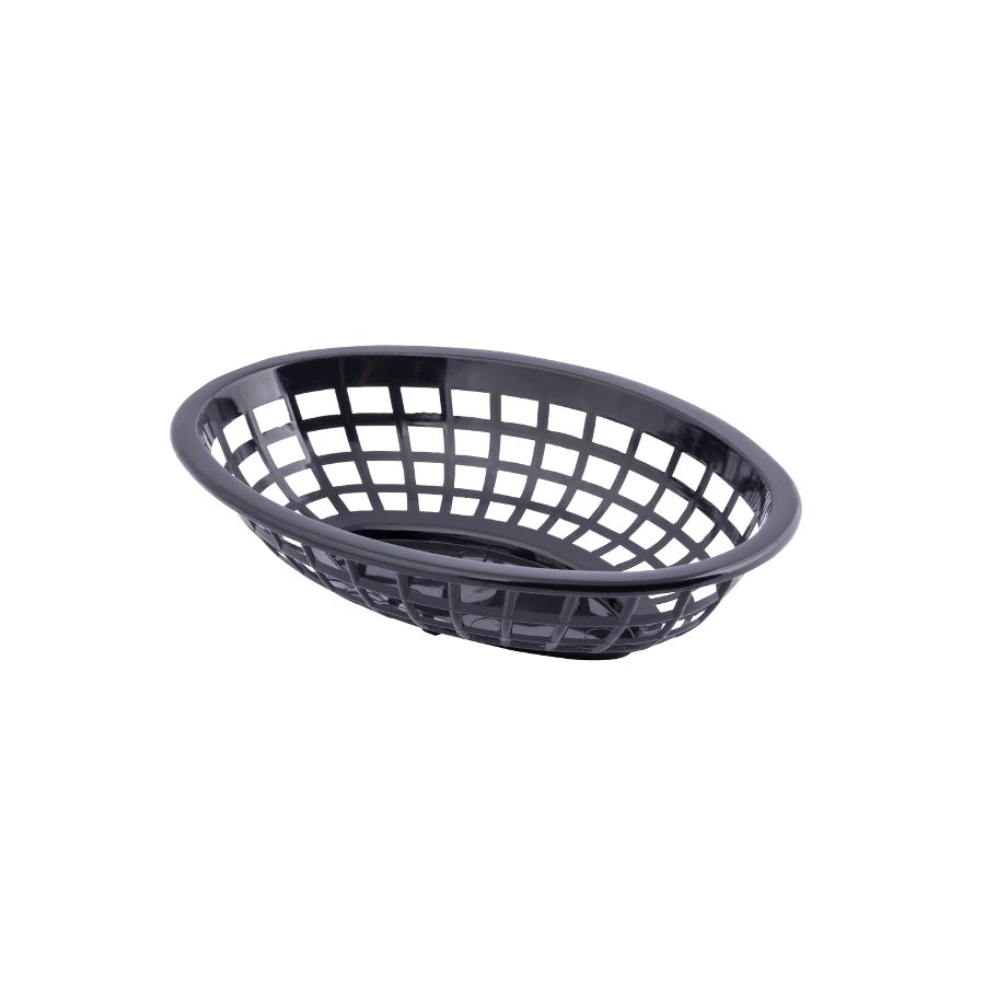 Baskets, Side Order, 8 x 5.5 Inch, Oval, Black, Polyethylene,36 - 1 EACH