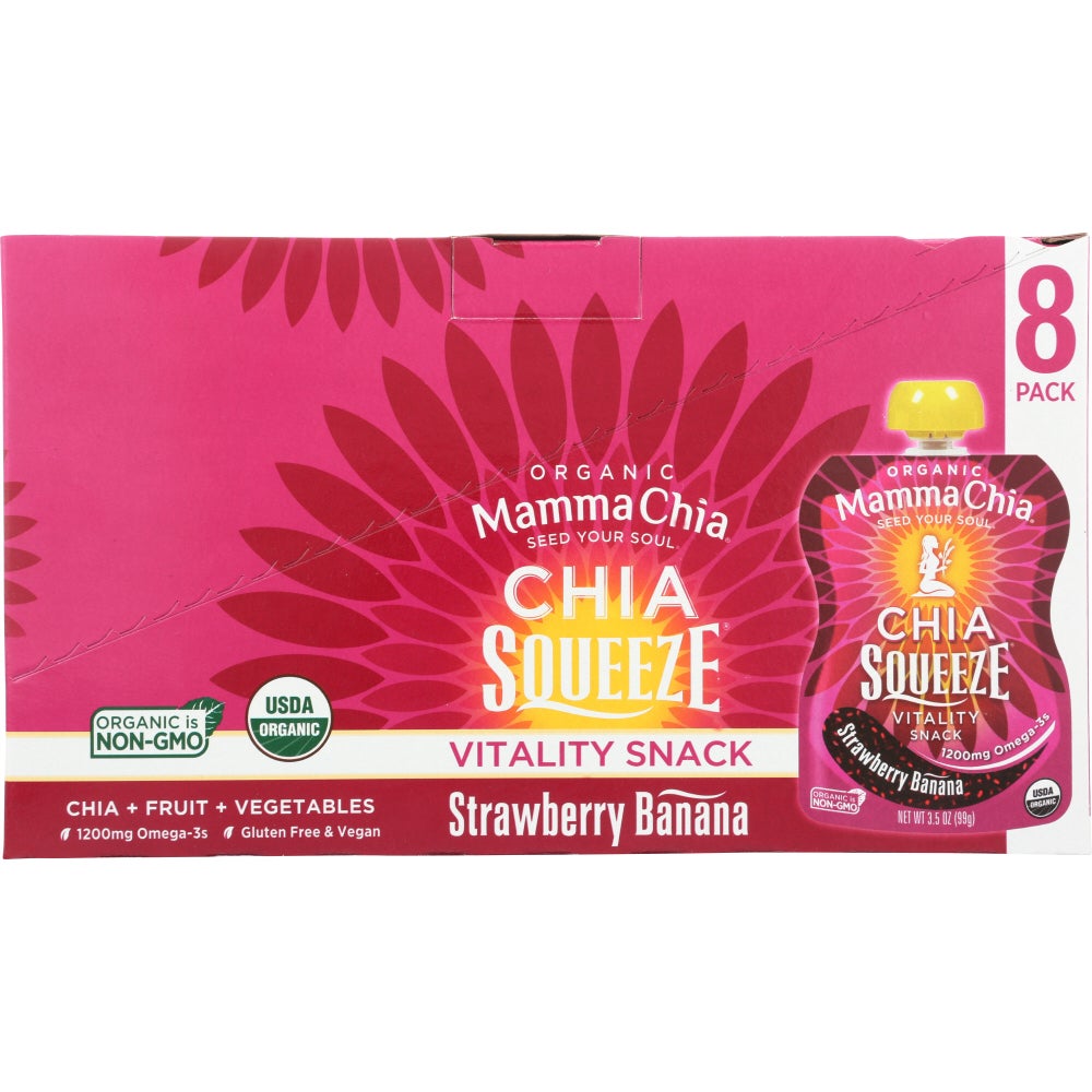Snacks, Chia, Strawberry & Banana, Squeeze Pouch,16 - 3.5 OUNCE
