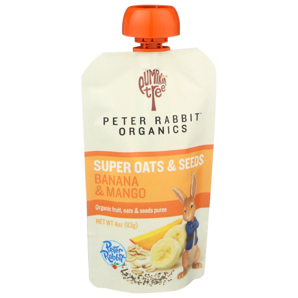 Baby Food, Super Oats/Seeds/Banana/Mango, Stage 2, Squeeze Pouch,10 - 4 OUNCE