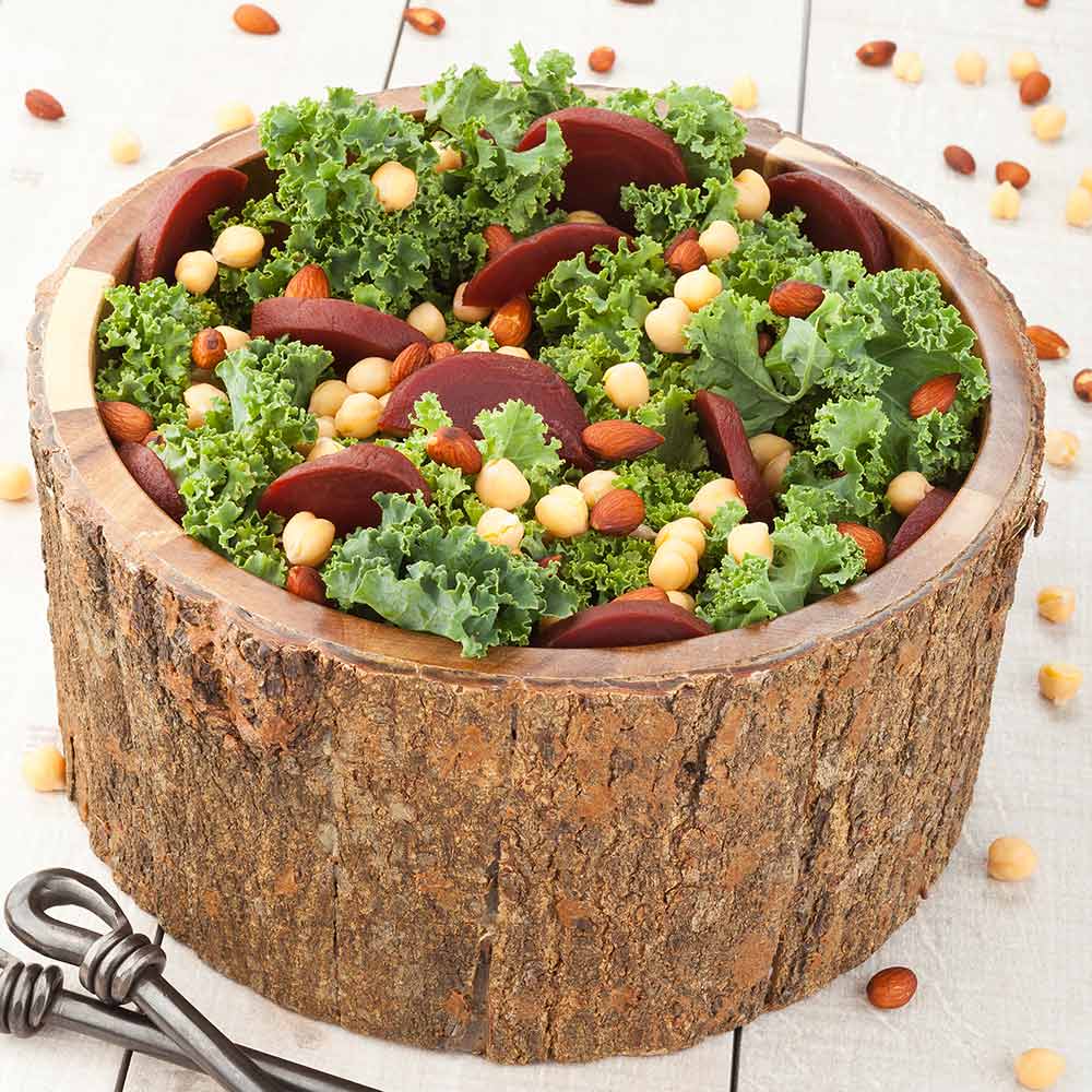 Bowl, Serving, Acacia Wood, 10 x 10 x 5 Inch, with Bark,1 - 1 EACH