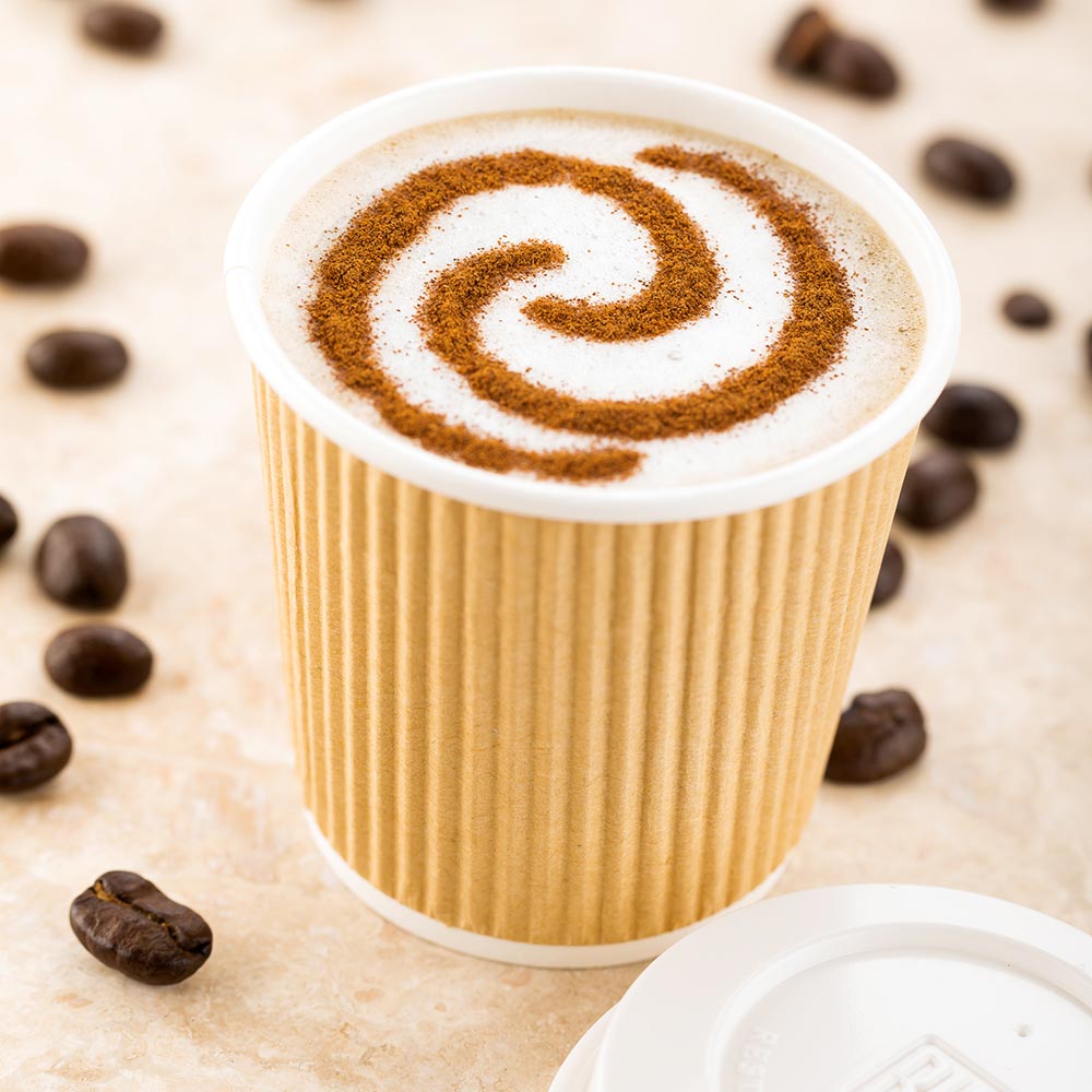 Cups, Hot, 4 Ounce, Paper, Kraft, Ripple Wall, 4 Ounce,1 - 500 COUNT