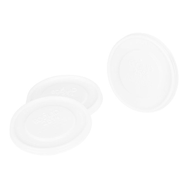 Lids, Flat, Plastic, White, Fits 12-32 Ounce Food Containers, 25% Recycled Content,10 - 50 COUNT