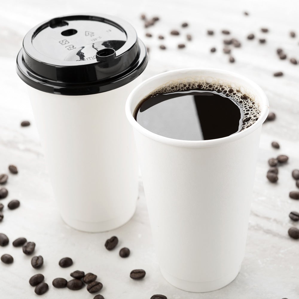 Cups, Hot Coffee, 16 Ounce, Paper, White, Double Wall, 16 Ounce,1 - 500 COUNT