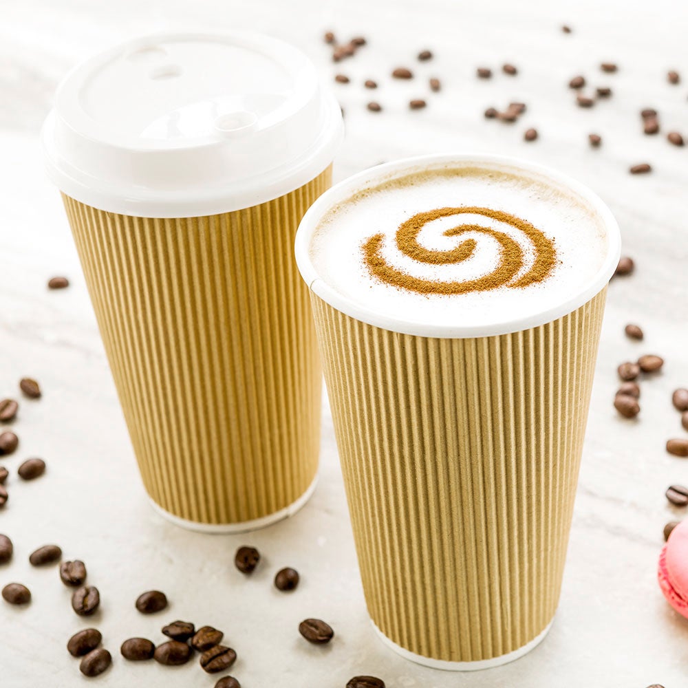 Cups, Hot, 16 Ounce, Paper, Kraft, Ripple Wall, 16 Ounce,1 - 500 COUNT