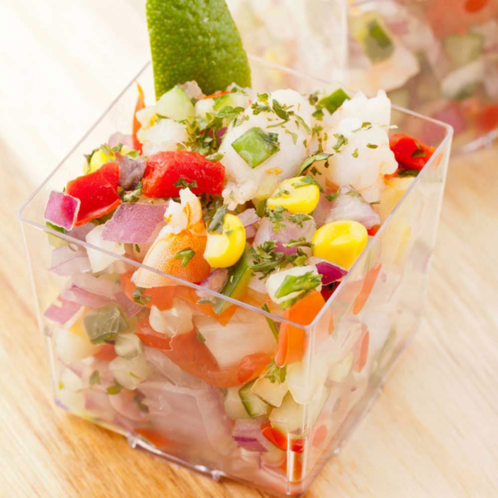 Container, Quadrato, 5 Ounce, Plastic, Clear, Cube, 5 Ounce,1 - 100 COUNT