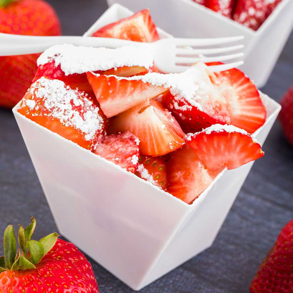 Dishes, Dessert, 5.5 Ounce, Plastic, White Girata Design, Square, Heavyweight, 5.5 Ounce,1 - 100 COUNT