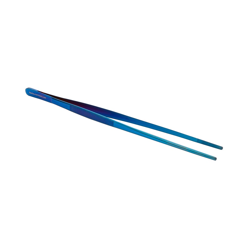 Tweezers, Straight, Long, 11.8 Inch, Titanium Blue Stainless Steel, 11.8 Linear Inch,1 - 1 EACH