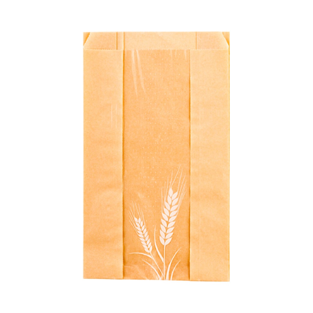 Bags, Bread, 6 x 2.75 x 10 Inch, Paper, Brown with Wheat Pattern,1 - 100 COUNT