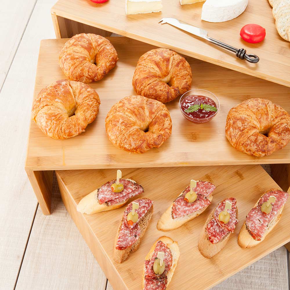 Tray Stand, Serving, 12 Inch, Bamboo, 12 Linear Inch,1 - 3 PIECE