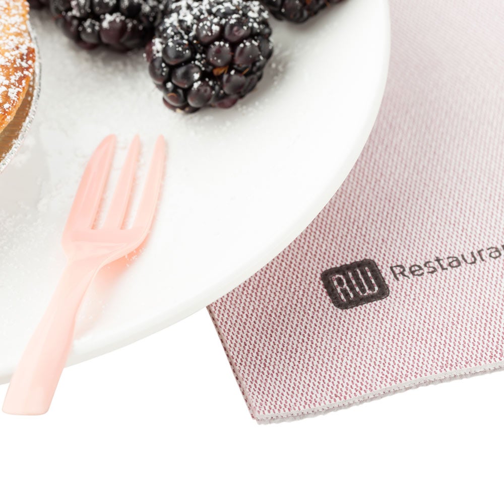 Forks, Cake, Heavyweight Plastic, Coral, 4 Inch, with Knife-Edge, 4 Linear Inch,1 - 100 COUNT