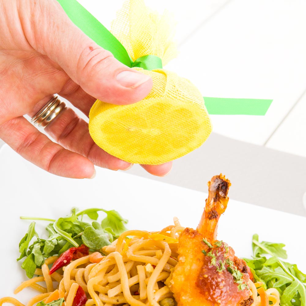 Wraps, Lemon, 8.75 Inch, Yellow with Green Satin Ribbon, 8.75 Linear Inch,1 - 100 COUNT