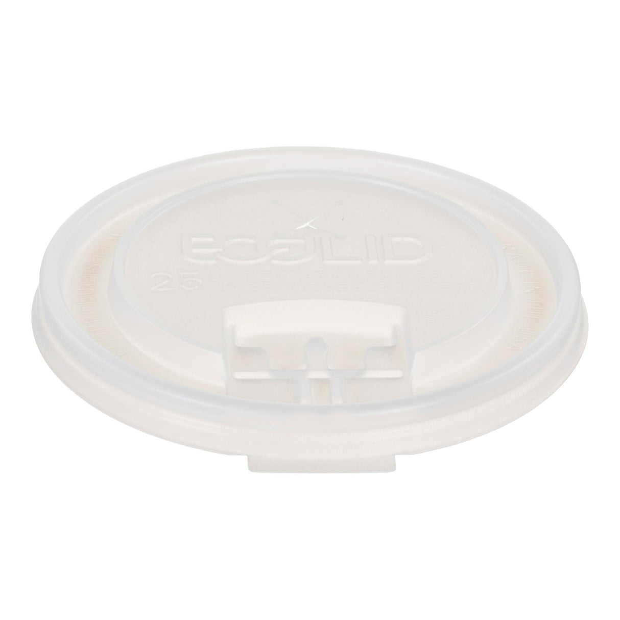 Lids, Flat, X-Slot Reclosable, Plastic, White, Plystyrene, For 10-20 Ounce Cups,1 - 600 COUNT