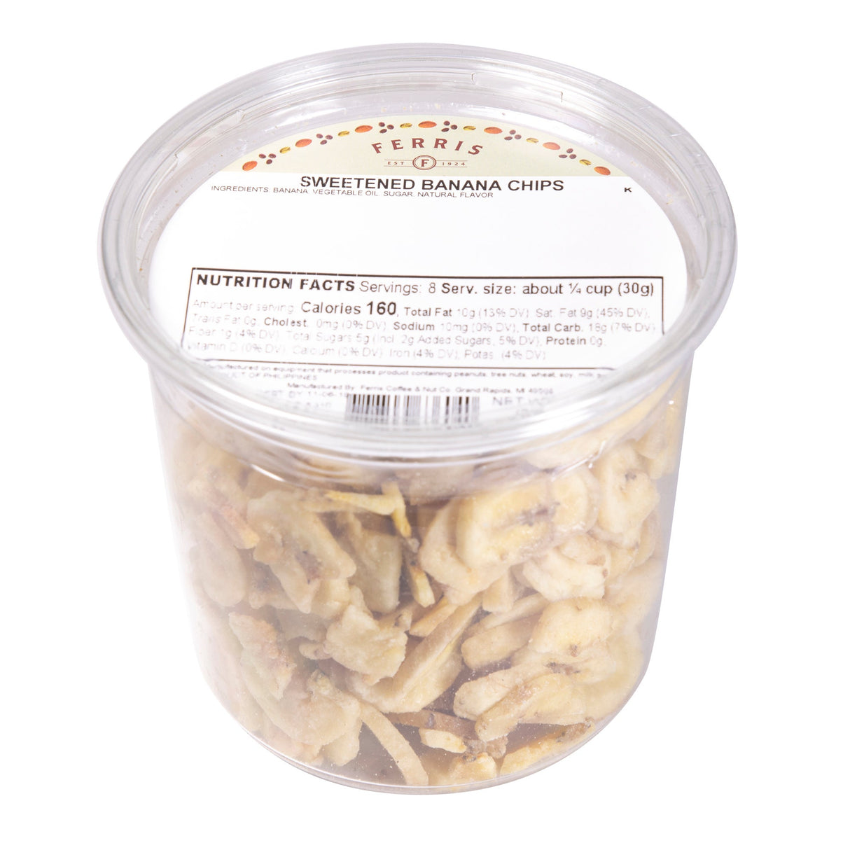 Banana, Chips, Dried, in Deli Cup,12 - 8 OUNCE