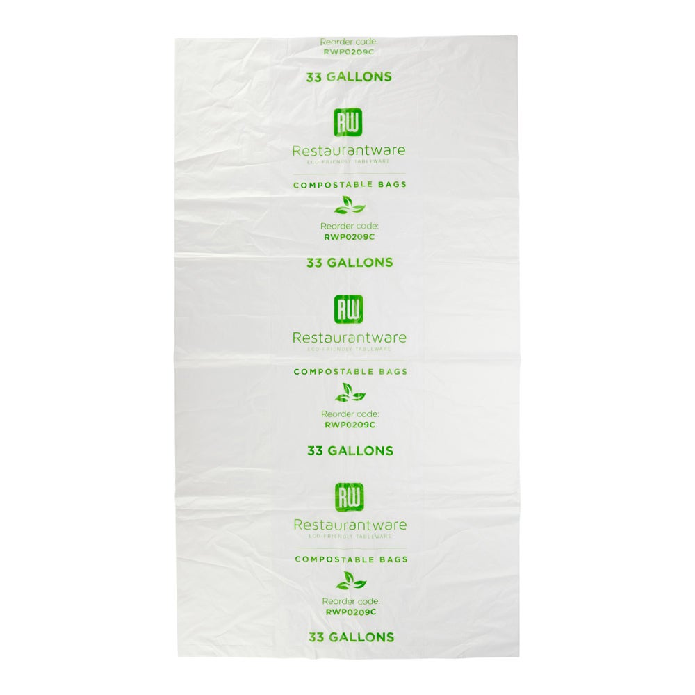 Can Liners, Biodegradable, 33 Gallon, Clear, Low Density, 39 x 21.3 Inch,1 - 100 COUNT