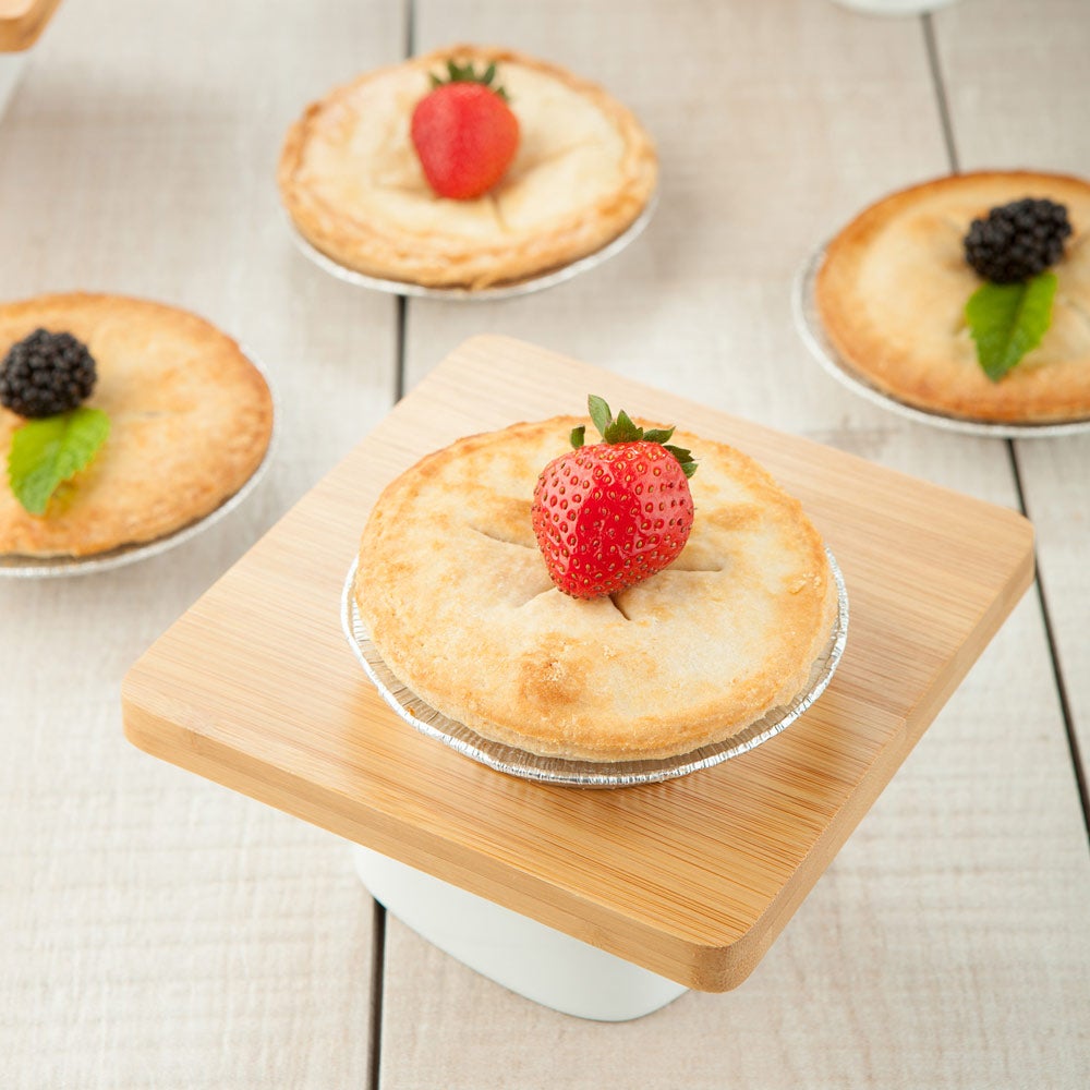 Stand, Serving, 5.6 Inch, Square, Bamboo Top, White Porcelain Bottom, 5.6 Linear Inch,1 - 1 EACH