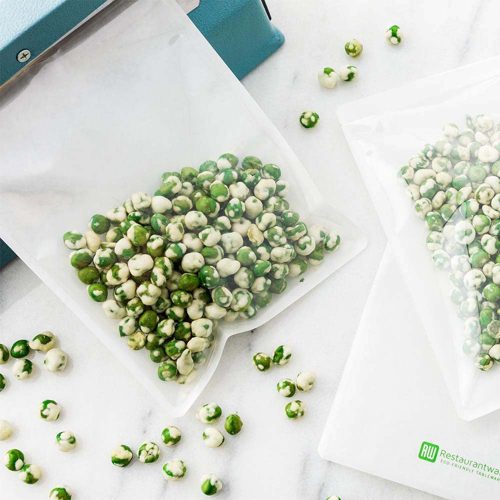 Bags, Heat-Sealable Sandwich, 8.7 Inch, Plastic, White, Double Seal Rip Lock, with Window, 8.7 Linear Inch,1 - 100 COUNT