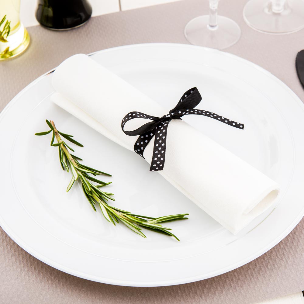 Cutlery Kits, Argento Fork/Knife/Spoon, Plastic, Black, with Premium White Napkin, 7.3 Linear Inch,1 - 100 COUNT