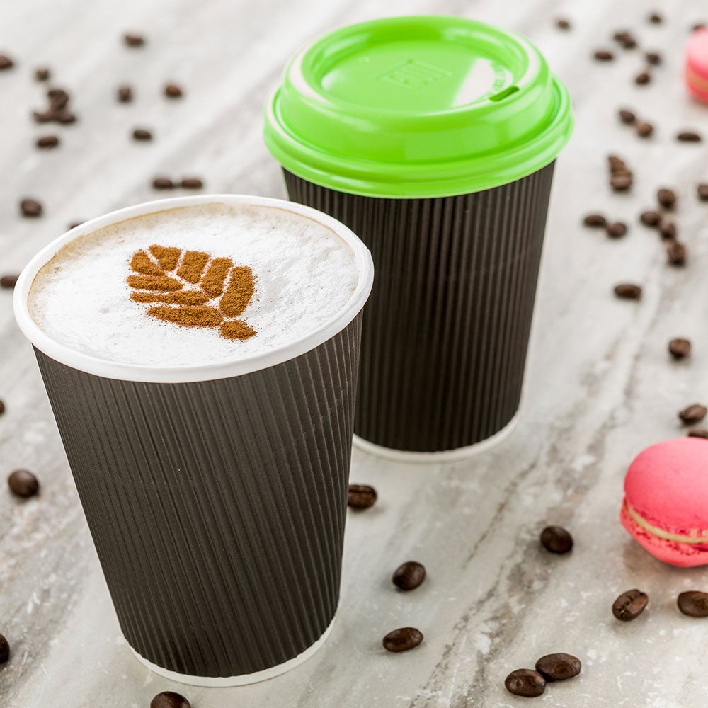 Cups, Hot, 12 Ounce, Paper, Black, Ripple Wall,1 - 500 COUNT